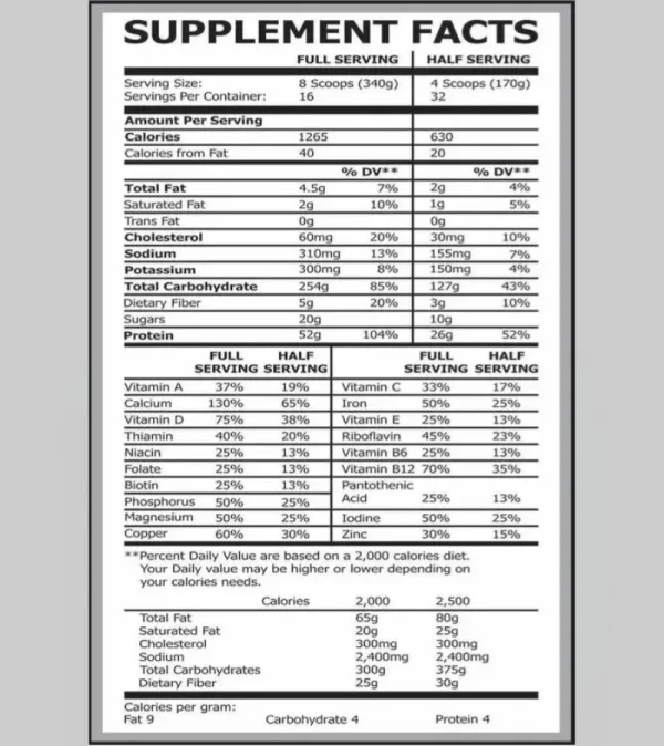 POLE Nutrition Complete Muscle Gainer -12lbs