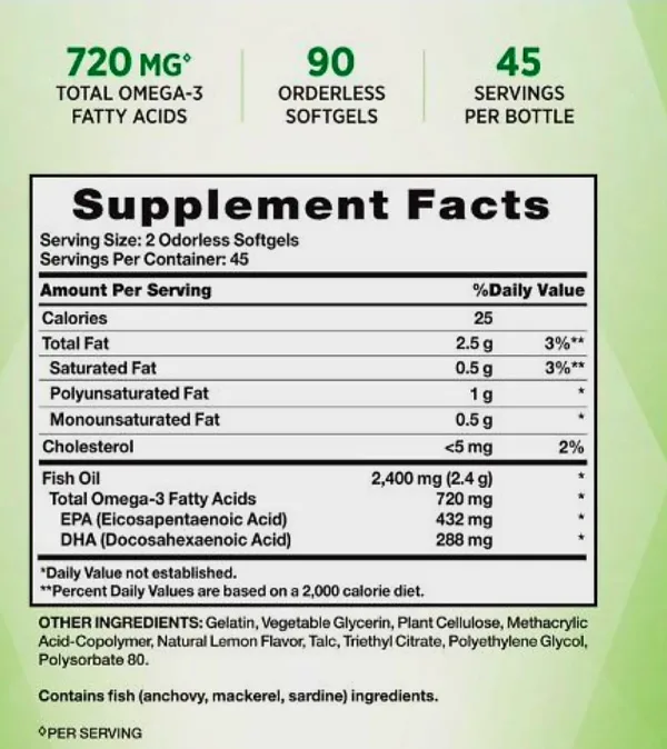 Natures Truth Fish Oil 2400mg - 90 Softgels